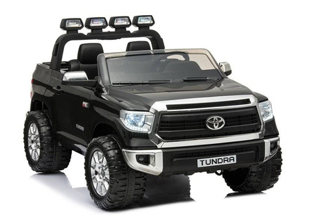 Czarna Toyota Tundra samochód elektryczny auto na akumulator dla dzieci 2 silniki dźwięk światła LED
