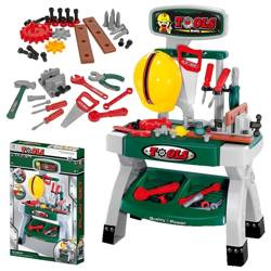 Zestaw małego majsterkowicza warsztat z narzędziami kask dla dzieci