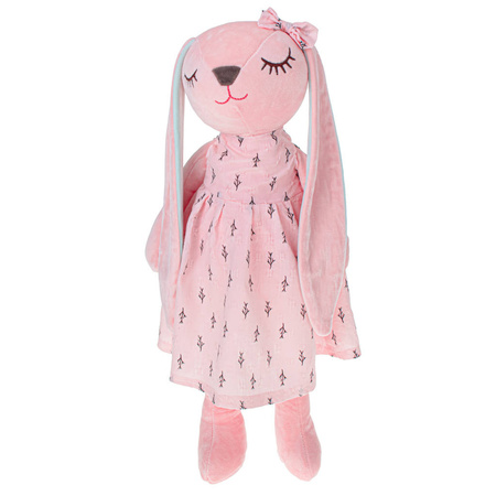 Pluszowa maskotka dla dzieci różowy króliczek sukienka 52 cm