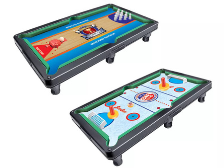 Zestaw gier zręcznościowych sportowych dla dzieci 6 gier kręgle bilard koszykówka