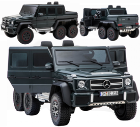 Duży czarny samochód elektryczny dla dzieci Mercedes G63 Auto na akumulator ze światłami LED