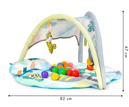 Interaktywna duża mata edukacyjna dla dzieci z piłkami Zwierzątka 5 zawieszek