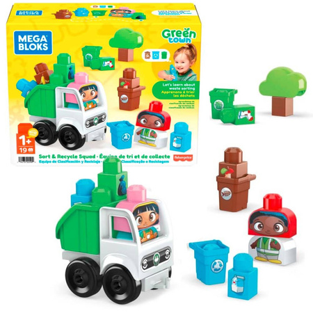  Mega Bloks Green Town - Eko śmieciarka 19 elementów