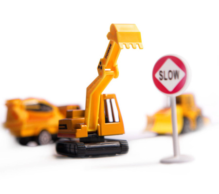 Duży otwierany samolot transporter z zestawem samochodów budowlanych dla dzieci