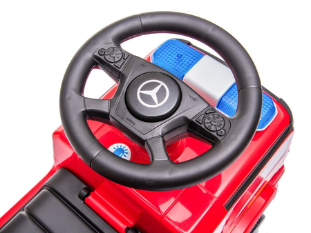 Duży jeździk Samochód dla dzieci Wóz strażacki Interaktywne autko Mercedes czerwony