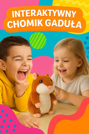 Gadający chomik interaktywny dla dzieci gaduła powtarzający słowa powtarzacz
