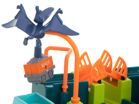 Interaktywny tor samochodowy z przeszkodami dla dzieci Dinozaury Wyścigi pojazdów Jaskinia Parking dla pojazdów