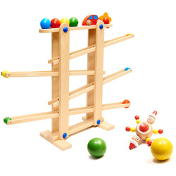 Duży tor kulkowy drewniany dla samochodów XXL