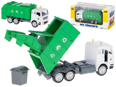 Samochód Śmieciarka kontener Die-Cast biała 1:50