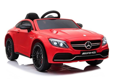 Czerwony Mercedes C63 auto na akumulator dla dzieci Samochód elektryczny ze światłem LED