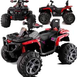 Elektryczny quad na akumulator dla dzieci światła LED BBH3588  pojazd 4 silniki czerwony