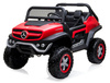 Duży samochód na akumulator dla dzieci auto Mercedes Unimog czerwono-czarny światła LED