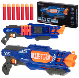 Duży karabin maszynowy na naboje piankowe Blaze Storm Wyrzutnia do strzałek Pistolet dla dzieci 10 nabojów