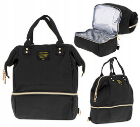 Czarna torba do wózka na rzeczy dla dzieci organizer dla rodziców na pieluchy butelki plecak dla mamy taty