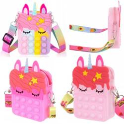 Zabawkowa torebka dla dzieci na zamek jednorożec pop it saszetka