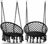 Wiszący fotel Bocianie gniazdo z poduszką Krzesło ogrodowe czarne Modernhome GW-076B + PODUSZKA