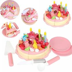 Drewniany tort urodzinowy na magnesy do krojenia nożyk dla dzieci