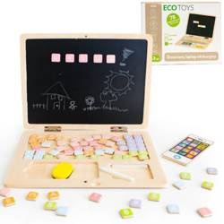 Drewniany laptop edukacyjny tablica magnetyczna dla dzieci Ecotoys
