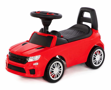 Jeździk chodzik Super Car dla dzieci Samochód z panelem muzycznym WADER Polesie czerwony