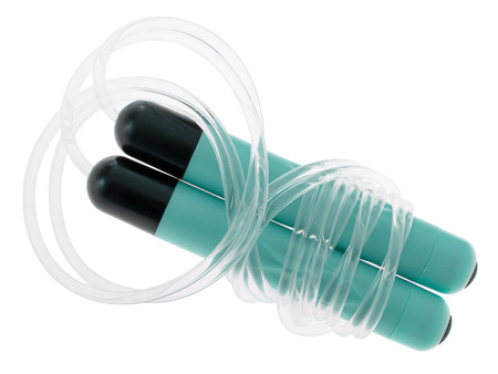 Świecąca skakanka LED zielona solidna 260 cm sport