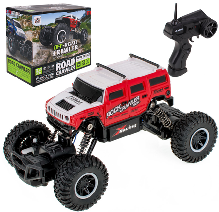 Duży samochód zdalnie sterowny dla dzieci Rock Crawler Hummer Auto RC 1:20 4WD czerwony