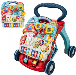 Interaktywny chodzik Pchacz Jeździk edukacyjny dla dzieci z zabawkami Mini organki