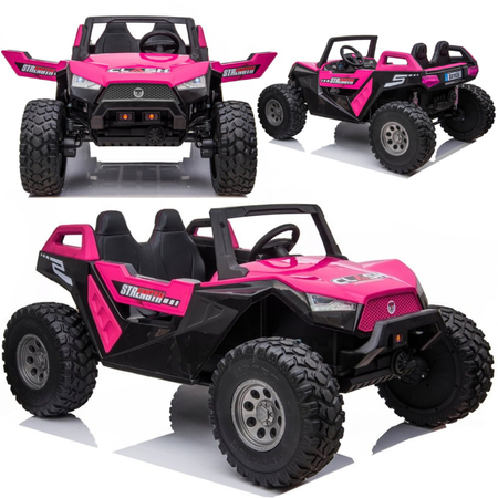 Duży samochód terenowy na akumulator auto elektryczne dla dzieci z panelem dotykowym różowy SX1928