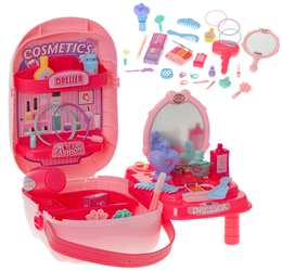 Duży zestaw kosmetyczny z akcesoriami w walizce dla dzieci Przenośna toaletka Stolik