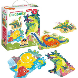 CzuCzu Puzzle Progresywne - Dinozaury 71 el 4 obrazki