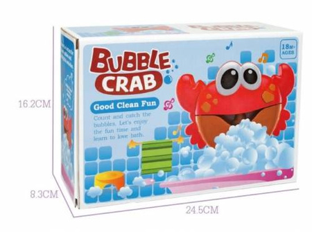 Zabawka do kąpieli generator piany baniek krab dla dzieci melodie 