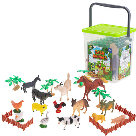 Zestaw figurek zwierzęta zagrodowe 14szt FARMA +akcesoria