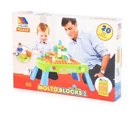 Stoliczek edukacyjny dla dzieci Zestaw klocków do układania 20 elementów Molto Blocks