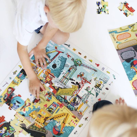 CzuCzu Puzzle obserwacyjne Na budowie 60 el +plakat