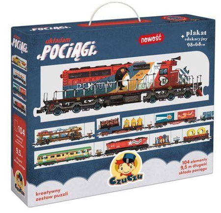 CzuCzu Puzzle Układam Pociągi 104 elementy + plakat