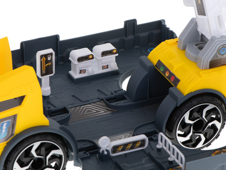 Duży transporter Ciężarówka dla dzieci Laweta Parking z zestawem samochodów Auta 2w1