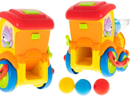 Interaktywna lokomotywa Pociąg dla dzieci Edukacyjna ciuchcia z piłeczkami Nauka celowania HOLA 958