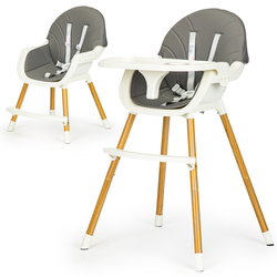 Krzesełko Fotelik do karmienia z tacką dla dzieci szary Ecotoys HA-004 GRAY