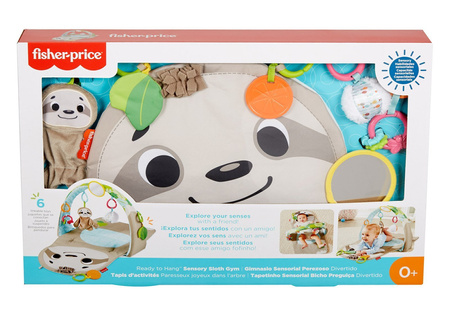 Sensoryczna mata edukacyjna Leniwiec FISHER-PRICE z zawieszkami dla dzieci GNB52