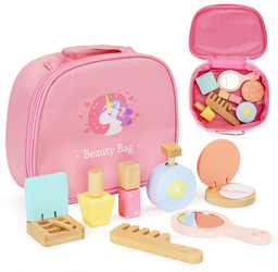 Drewniane kosmetyki do makijażu dla dziewczynki Zestaw piękności w torbie Ecotoys