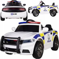 Elektryczny samochód na akumulator policja Auto dla dzieci światła LED