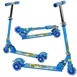 Trójkołowa hulajnoga dla dzieci niebieska świecące koła LED