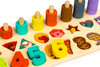 Drewniane liczydło sorter układanka zabawka edukacyjna dla dzieci 3w1 Ecotoys