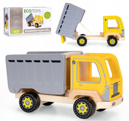 Duża drewniana ciężarówka wywrotka dla dzieci śmieciarka do piasku Ecotoys