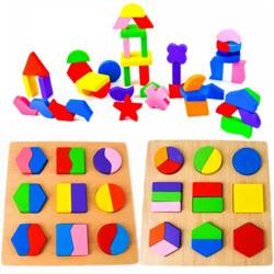 Drewniany sorter układanka montessori klocki tablice dla dzieci 48 elementów
