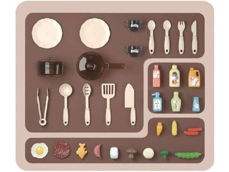 Multifunkcyjna kuchnia dla dzieci światło dźwięk naczynia jedzenie bordowa