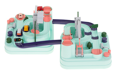 Interaktywny tor samochodowy z przeszkodami dla dzieci 4 samochody Zestaw dla 2 osób