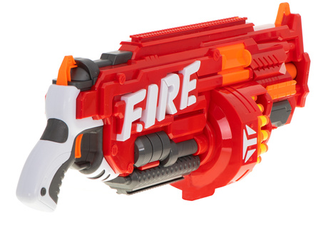 Duży karabin bębenkowy Wyrzutnia na naboje Pistolet na strzałki FIRE dla dzieci 40 nabojów