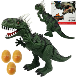 Duży ryczący dinozaur składający jaja Tyranozaur z projektorem dla dzieci zielony