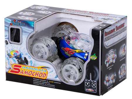 Samochód zdalnie sterowany RC dla dzieci Tumbler PL tańczy i świeci niebieski