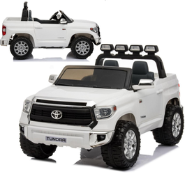 Biały duży samochód na akumulator auto pojazd elektryczny dla dzieci światła LED dźwięki Toyota Tundra